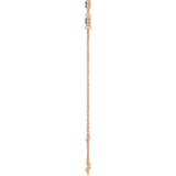 14K Rose Gold Natural Blue Sapphire Bezel-Set 3-Stone 6 1/2-7 1/2" Bracelet