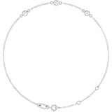 14K White Gold 1/3 CTW Lab-Grown Diamond Bezel-Set 3-Stone 6 1/2-7 1/2" Bracelet