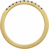 14K Yellow Gold Natural Blue Sapphire Stackable Ring