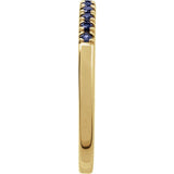 14K Yellow Gold Natural Blue Sapphire Stackable Ring