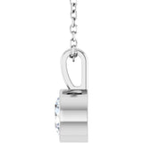 Sterling Silver 5/8 CT Lab-Grown Diamond Bezel-Set Solitaire 16-18" Necklace