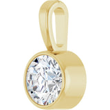 14K Yellow Gold 1/3 CT Natural Diamond Bezel-Set Solitaire Pendant