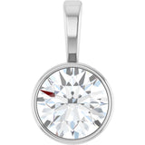 Platinum 3/4 CT Natural Diamond Bezel-Set Solitaire Pendant