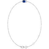 14K White Gold Lab-Grown Blue Sapphire 6 1/2-7 1/2" Bracelet