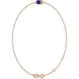 14K Rose Gold Lab-Grown Blue Sapphire 6 1/2-7 1/2" Bracelet