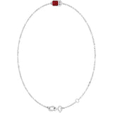 14K White Gold Lab-Grown Ruby 6 1/2-7 1/2" Bracelet