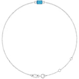 14K White Gold Natural Blue Zircon 6 1/2-7 1/2" Bracelet