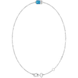 14K White Gold Natural Blue Zircon 6 1/2-7 1/2" Bracelet