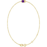 14K Yellow Gold Natural Amethyst 6 1/2-7 1/2" Bracelet