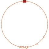 14K Rose Gold Lab-Grown Ruby 6 1/2-7 1/2" Bracelet
