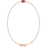 14K Rose Gold Natural Pink Tourmaline 6 1/2-7 1/2" Bracelet