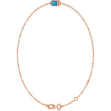 14K Rose Gold Natural Blue Zircon 6 1/2-7 1/2" Bracelet