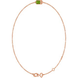 14K Rose Gold Natural Peridot 6 1/2-7 1/2" Bracelet