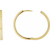 14K Yellow Gold Hinged 25 mm Hoop Earring