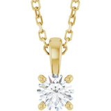 14K Yellow Gold 1/4 CT Natural Diamond 18" Necklace