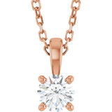 14K Rose Gold 1/4 CT Lab-Grown Diamond 18" Necklace