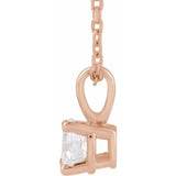 14K Rose Gold 1/3 CT Lab-Grown Diamond 18" Necklace