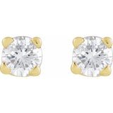 14K Yellow Gold .05 CT Natural Diamond Earrings