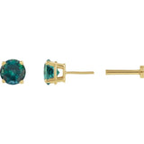 14K Yellow Gold Natural Alexandrite Earring