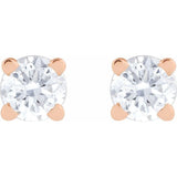 14K Rose Gold 1/10 CT Lab-Grown Diamond  Earring
