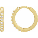 Sterling Silver 1/6 CTW Lab-Grown Diamond Hinged 10 mm Hoop Earrings