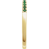 10K Yellow Gold Lab-Grown Emerald Stackable Ring