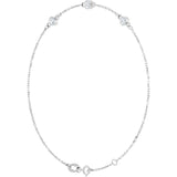 Sterling Silver Natural White Sapphire Bezel-Set 3-Stone 6 1/2-7 1/2" Bracelet