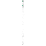 Sterling Silver Natural Emerald Bezel-Set 3-Stone 6 1/2-7 1/2" Bracelet