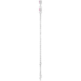 Sterling Silver Natural Pink Tourmaline Bezel-Set 3-Stone 6 1/2-7 1/2" Bracelet