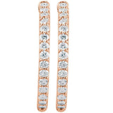 14K Rose Gold 2 CTW Natural Diamond Inside-Outside 29.5 mm Hinged Hoop Earrings