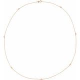 14K Rose Gold 1/3 CTW Natural Diamond 7-Station 24" Necklace