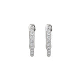 Platinum 1/4 CTW Natural Diamond Inside-Outside 14.5 mm Hinged Hoop Earrings