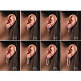 Platinum 3/4 CTW Natural Diamond Inside-Outside 23 mm Hinged Hoop Earrings