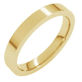 14K Yellow Gold 3 mm Comfort-Fit Flat Band Size 10