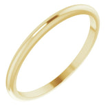 18K Yellow Gold 1.5 mm Half Round Band Size 7