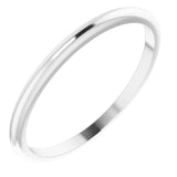 Platinum 1.5 mm Half Round Band Size 5