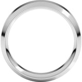 14K White Gold 7 mm Beveled-Edge Comfort-Fit Flat Band Size 9