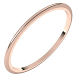 14K Rose Gold 1 mm Half Round Band Size 4