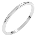 14K White Gold 1.5 mm Lightweight Half Round Band Size 6