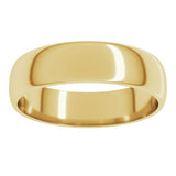 14K Yellow Gold 5 mm Lightweight Half Round Band Size 8.5