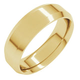 10K Yellow Gold 6 mm Beveled-Edge Comfort-Fit Flat Band Size 10.5