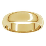 18K Yellow Gold 5 mm Half Round Band Size 11.5