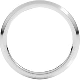 10K White Gold 2 mm Comfort-Fit Half Round Band Size 6.5