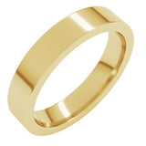 18K Yellow Gold 4 mm Comfort-Fit Flat Band Size 7