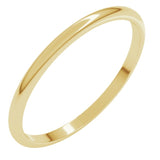 14K Yellow Gold 1.5 mm Lightweight Half Round Band Size 7