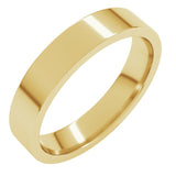 18K Yellow Gold 4 mm Lightweight Comfort-Fit Flat Band Size 8