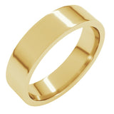 14K Yellow Gold 5 mm Lightweight Comfort-Fit Flat Band Size 9