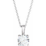 14K White Gold 3/4 CT Natural Diamond 16-18" Necklace