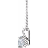 14K White Gold 3/4 CT Natural Diamond 16-18" Necklace