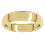 14K Yellow Gold 5 mm Beveled-Edge Comfort-Fit Flat Band Size 12.5